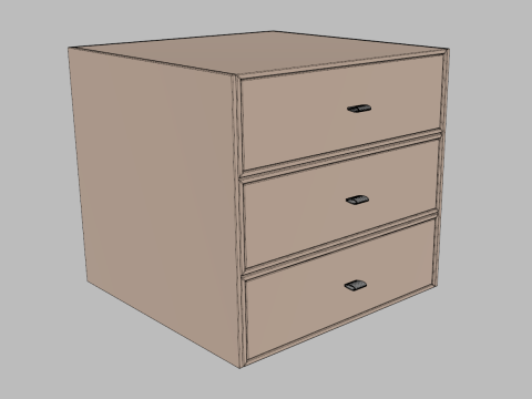 Crinkle Paper Three Drawers Gift Box 3D Модель