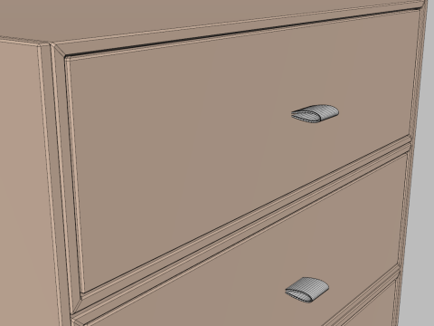 Crinkle Paper Three Drawers Gift Box 3D Модель