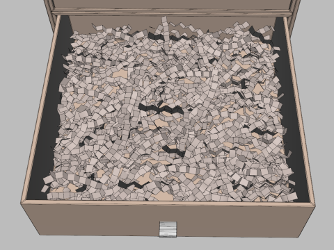 Crinkle Paper Three Drawers Gift Box 3D Модель