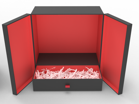 Crinkle Paper Vertical Double Doors Box with Drawer Modelo 3D