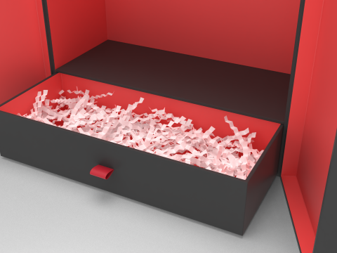 Crinkle Paper Vertical Double Doors Box with Drawer Modelo 3D