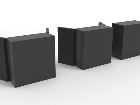 Crinkle Paper Vertical Double Doors Box with Drawer Modelo 3D