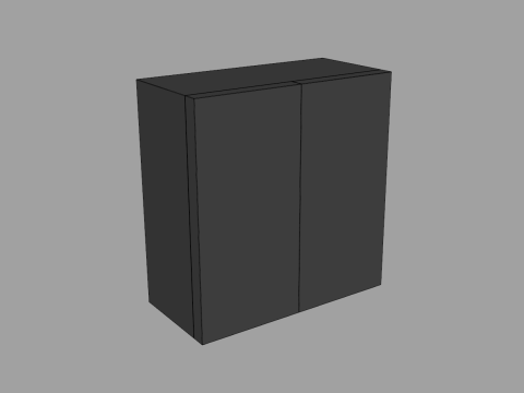 Crinkle Paper Vertical Double Doors Box with Drawer Modelo 3D