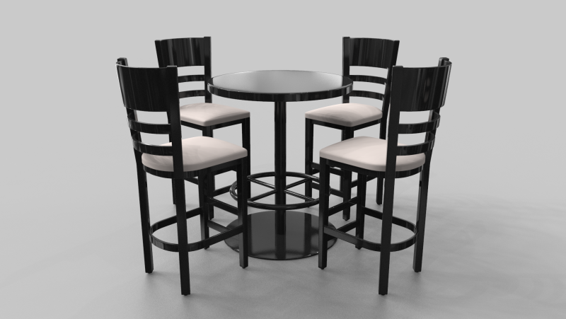 Delice - Chair and Table Set Model 3D .c4d .max .obj .3ds .fbx .stl .blend