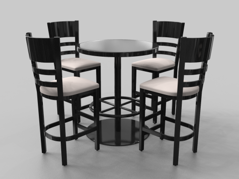 Delice - Chair and Table Set 3D Модель