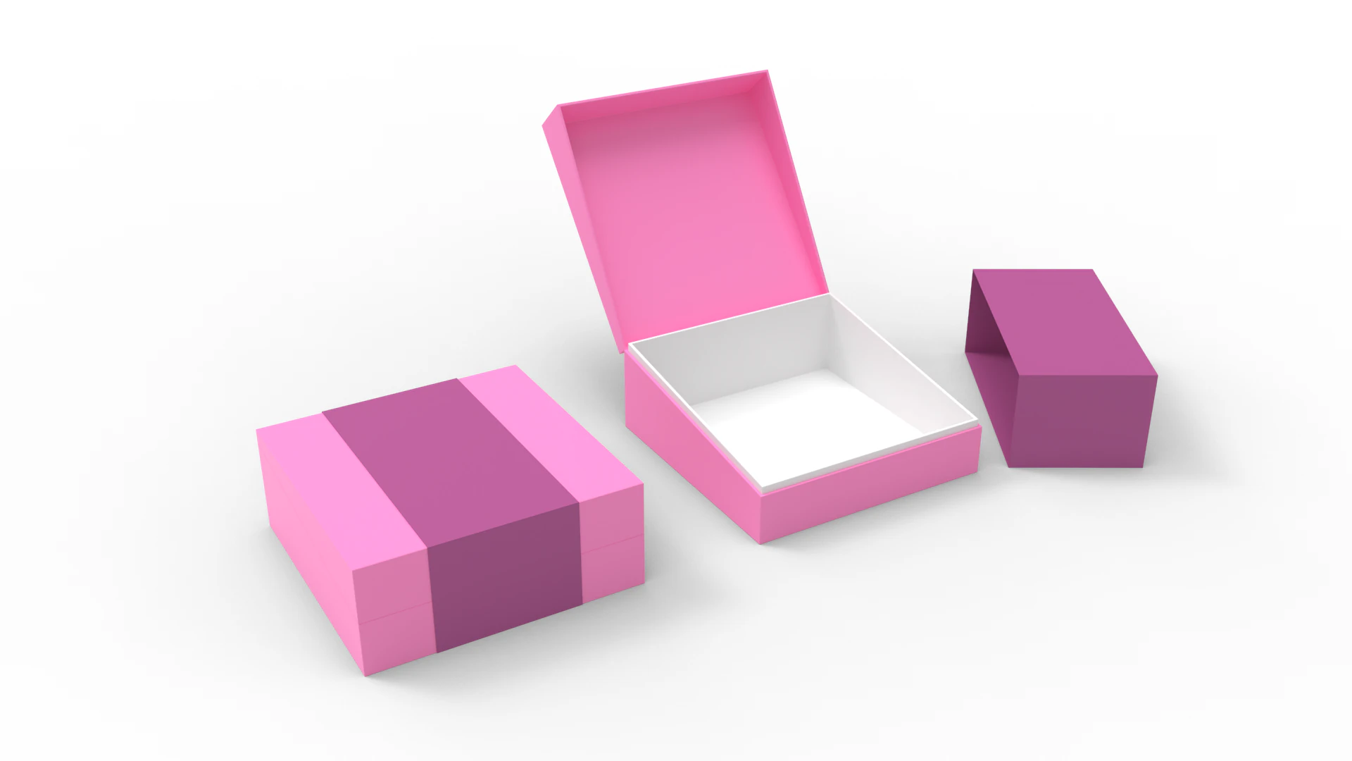 Diagonal Lid Gift Box 3D Model .c4d .max .obj .3ds .fbx .stl .blend 