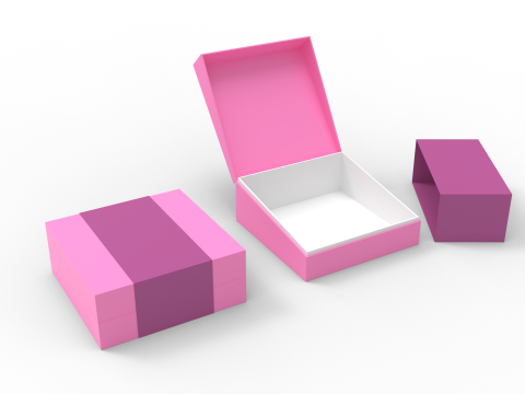 Diagonal Lid Gift Box 3D Модель
