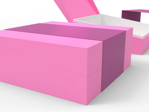 Diagonal Lid Gift Box 3D Model