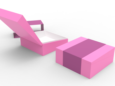 Diagonal Lid Gift Box 3D 模型