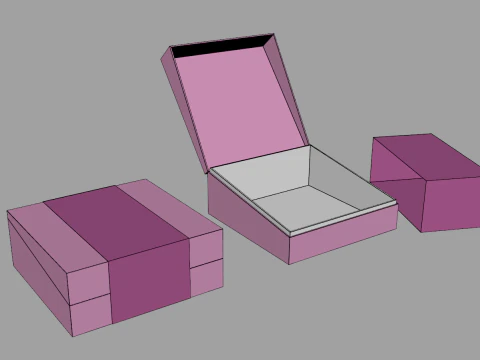 Diagonal Lid Gift Box 3D Model