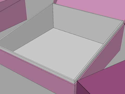 Diagonal Lid Gift Box 3D Model