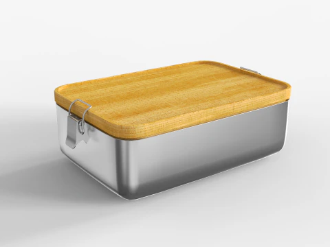 Umweltfreundliche Lunchbox aus Edelstahl 3D Modell