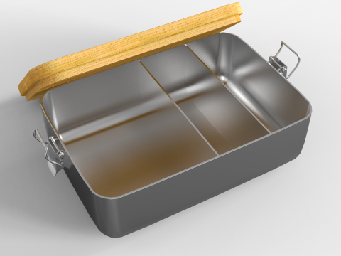 Portapranzo ecologico in acciaio inossidabile Modello 3D