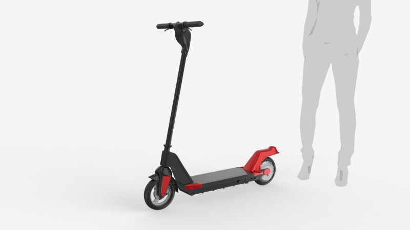 Electric Scooter 3D Model .c4d .max .obj .3ds .fbx .stl .blend