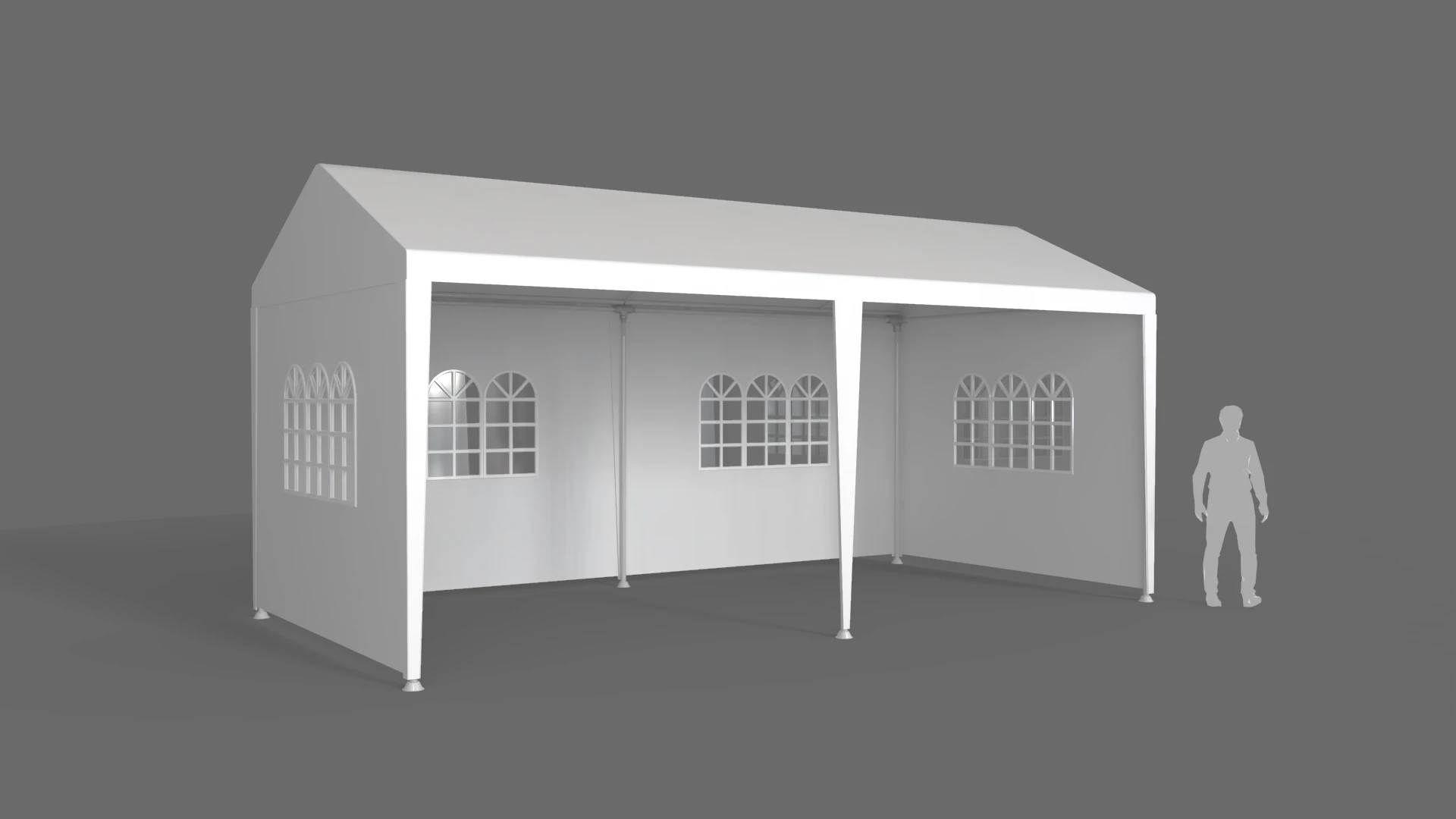 Event Tent 6x3meters 3D Model .c4d .max .obj .3ds .fbx .stl .blend 