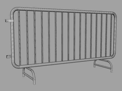 Fence Barrier - Crowd Control 2 3D Model