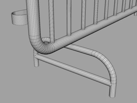 Fence Barrier - Crowd Control 2 3D Model