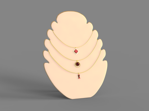 Flame Shape Necklace Display 3D मॉडल