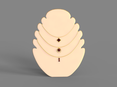 Flame Shape Necklace Display 3D Model