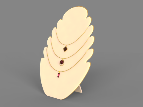 Flame Shape Necklace Display 3D Model