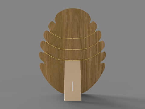 Flame Shape Necklace Display 3D Model