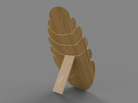 Flame Shape Necklace Display 3D Model