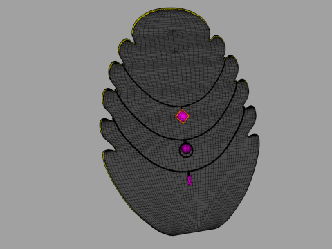 Flame Shape Necklace Display 3D Model