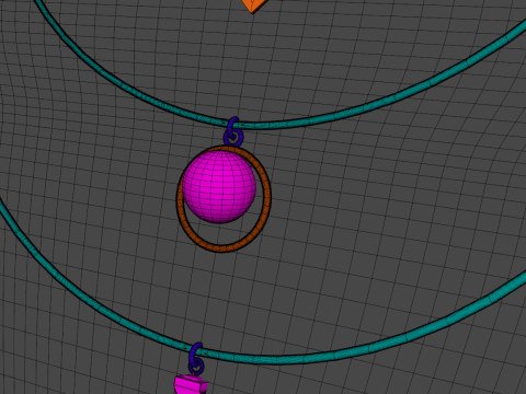 Flame Shape Necklace Display 3D Model