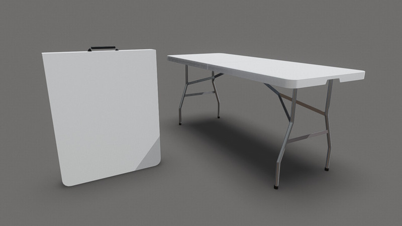 Folding Table - 6 Ft Modelo 3D .c4d .max .obj .3ds .fbx .stl .blend
