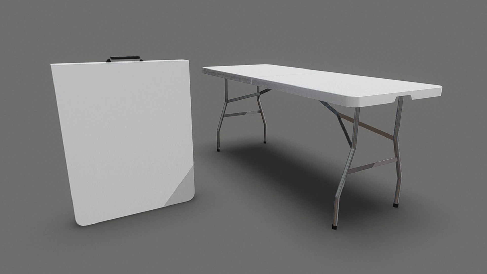Folding Table - 6 Ft 3D Model .c4d .max .obj .3ds .fbx .stl .blend 