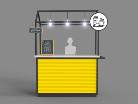 Food Stand - Cart 1 3D Model