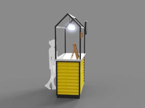 Food Stand - Cart 1 3D Model