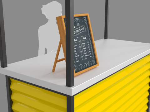 Food Stand - Cart 1 3D Model