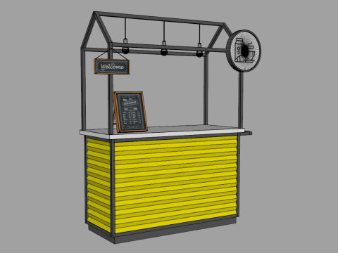 Food Stand - Cart 1 3D Model