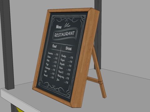 Food Stand - Cart 1 3D Model
