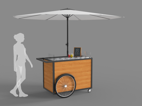 Food Stand - Cart 3 3D Модель