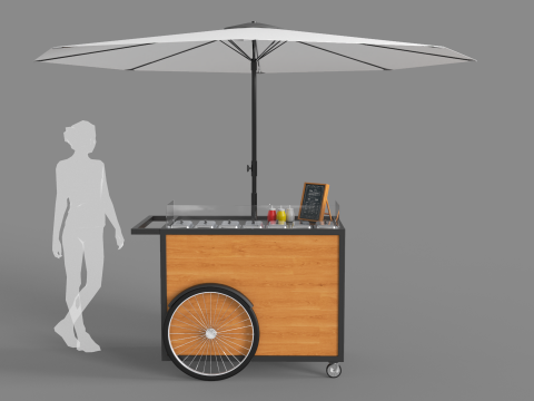 Food Stand - Cart 3 3D Модель