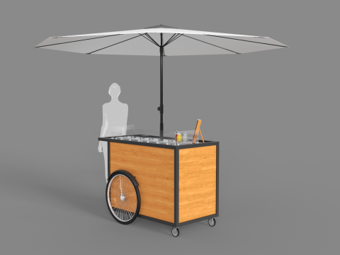 Food Stand - Cart 3 3D Модель