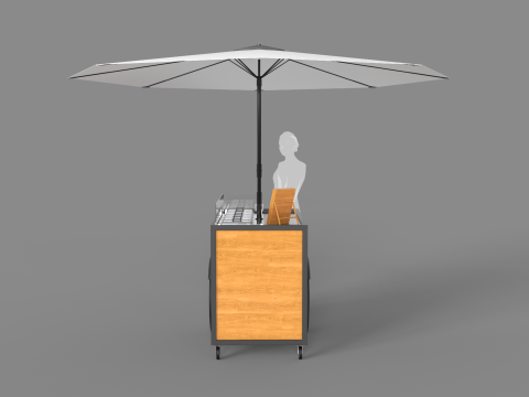 Food Stand - Cart 3 3D Модель