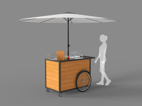 Food Stand - Cart 3 3D Модель