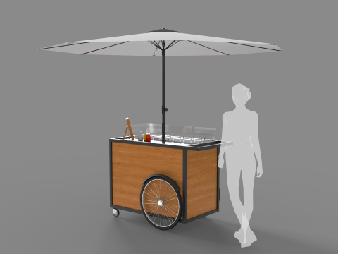 Food Stand - Cart 3 3D Модель
