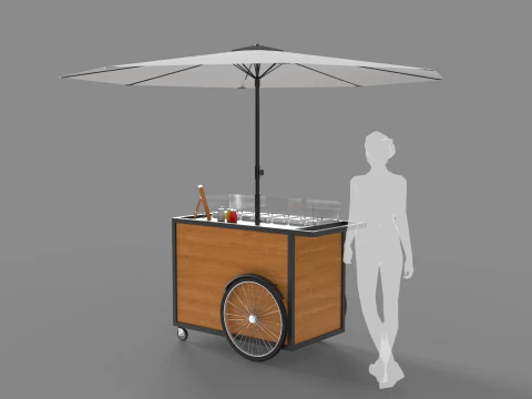 Food Stand - Cart 3 3D Model