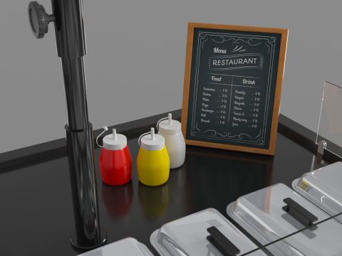 Food Stand - Cart 3 3D Модель