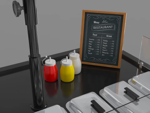 Food Stand - Cart 3 3D Model