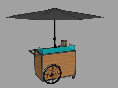 Food Stand - Cart 3 3D Model