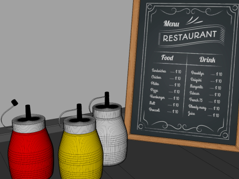 Food Stand - Cart 3 3D Модель