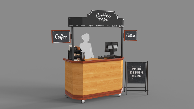 Food Stand - Cart 4 Model 3D .c4d .max .obj .3ds .fbx .stl .blend