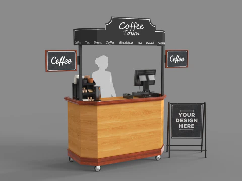 フードスタンド - カート 4 3Dモデル