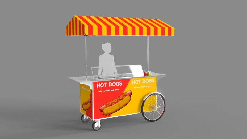 Food Stand - Cart 5 Model 3D .c4d .max .obj .3ds .fbx .stl .blend 