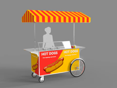 フードスタンド - カート 5 3Dモデル